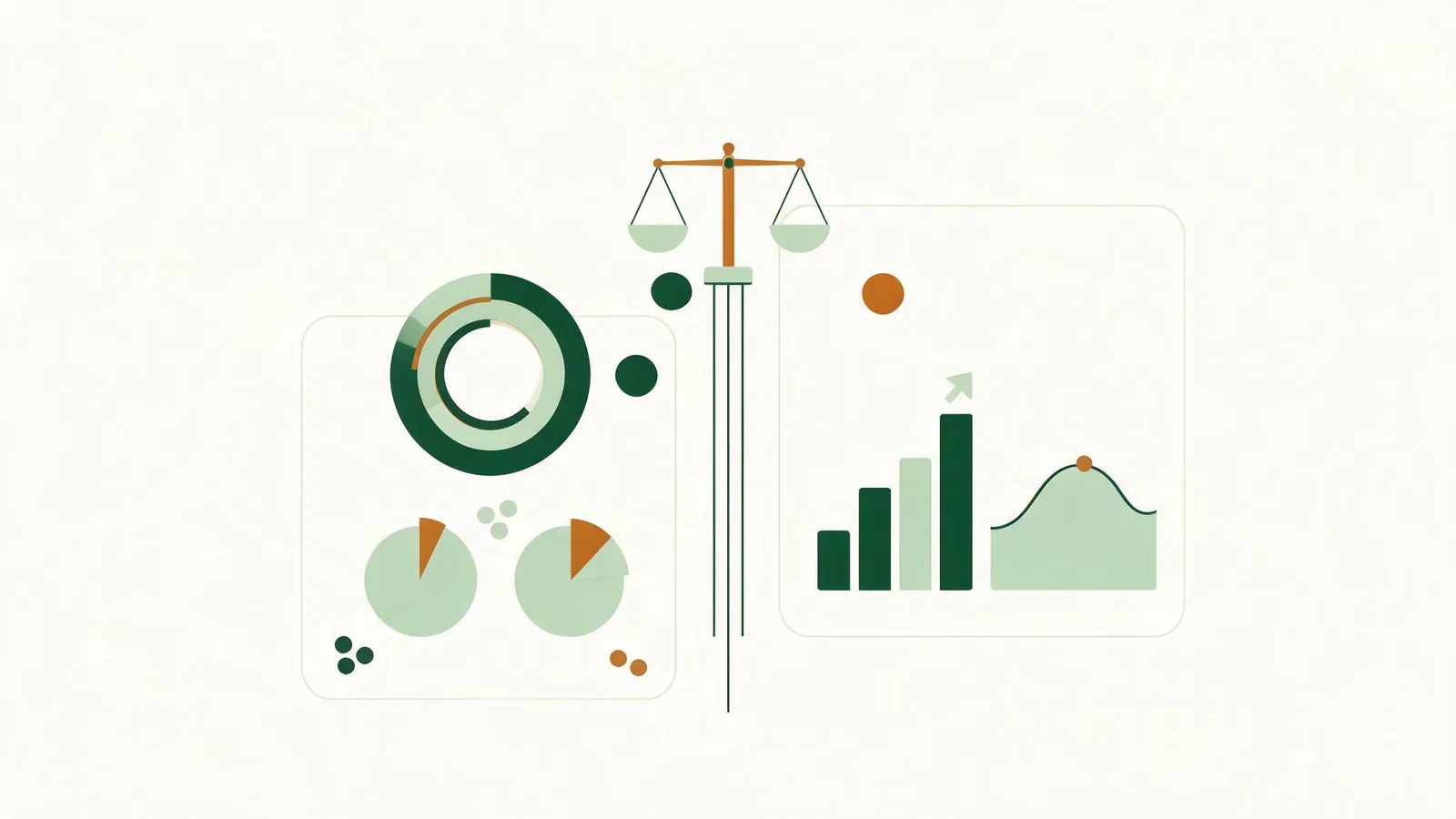 Two panels side by side under a balance scale, comparing the IRS withholding estimator against ours